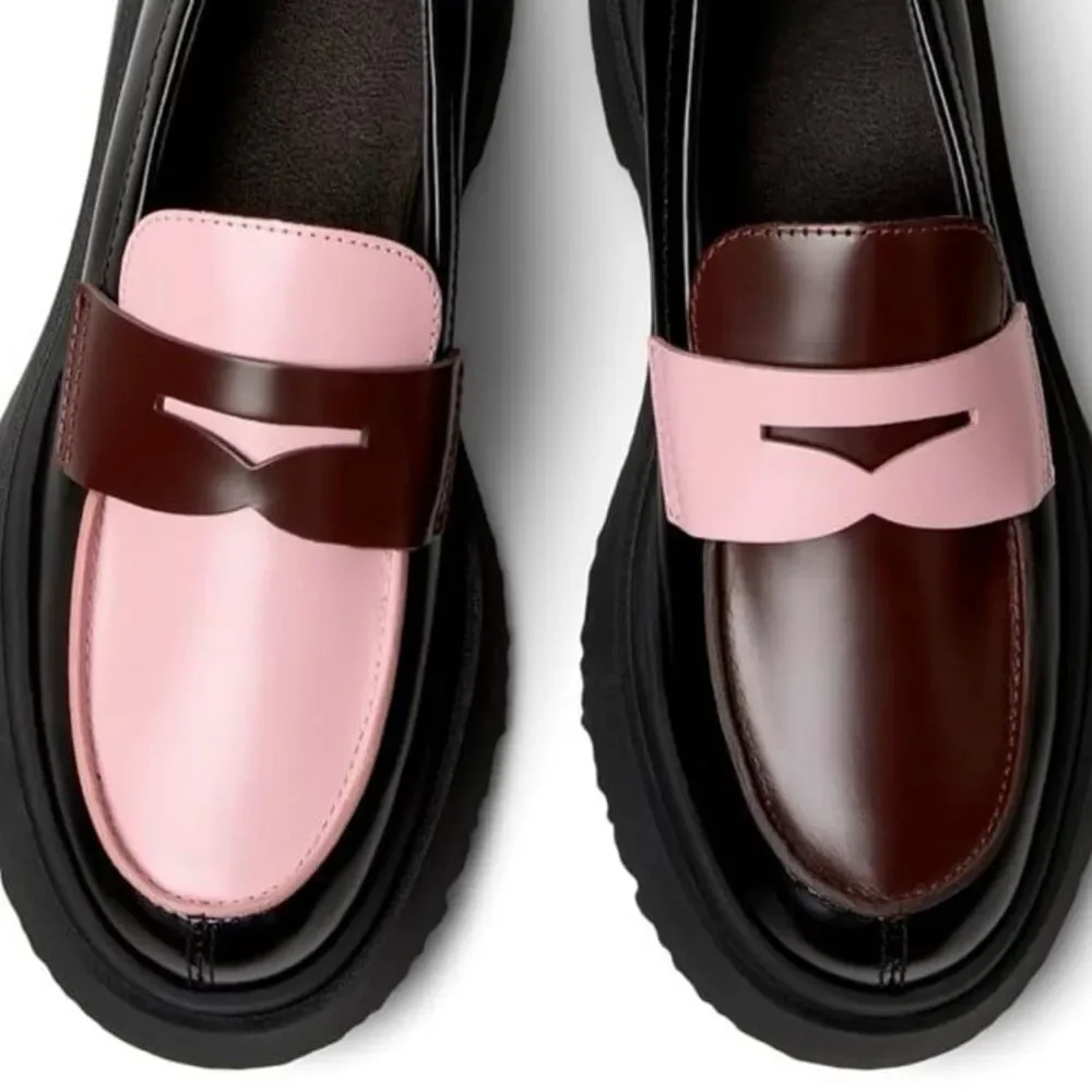 Camper Women's Alt Pink and Burgundy Loafers size 7.5 Academia - Picture 3 of 7